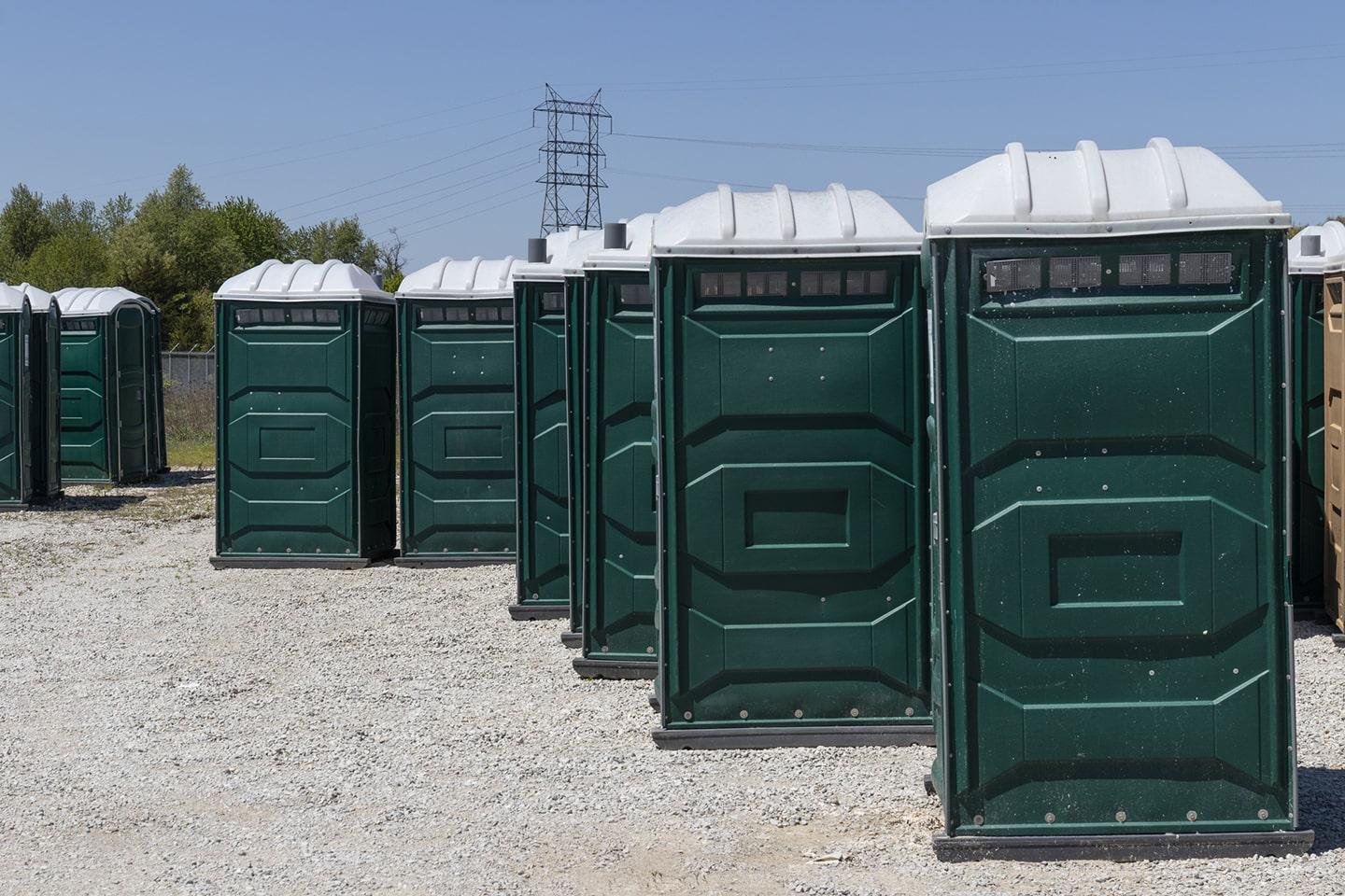 Portable restroom ready for delivery in San Mateo